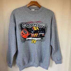 Jeff Gordon Sweatshirt‎ NASCAR crewneck Men's XL Chase Authentics Racing Gray 24